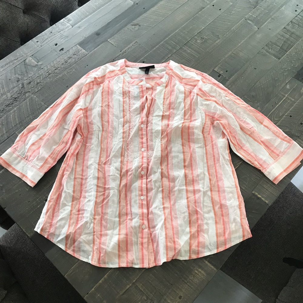 SOLD NWT Lane Bryant Boho Striped Button Down Top